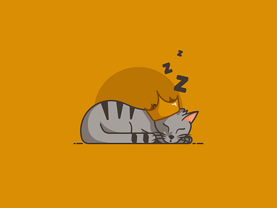 Cat King cat cats crown design flat illustration illustrator king minimal sleep sleeping vector