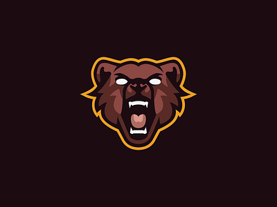 Bear Mascot Logo bear bear logo bears brown design flat furry illustration illustrator logo mascot mascot logo mascotlogo minimal vector yellow