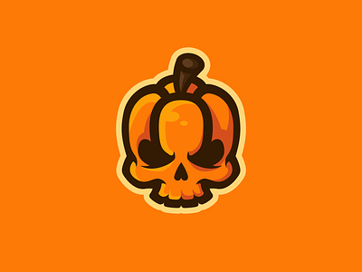 Pumpkin Skull Mascot Logo design illustration illustrator logo mascot mascot logo mascotlogo orange pumpkin pumpkins skull skull logo skulls vector