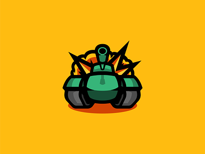 Tank Mascot Logo esport esportlogo explorations explosion green illustration illustrator logo mascot mascot logo red tank tanks yellow