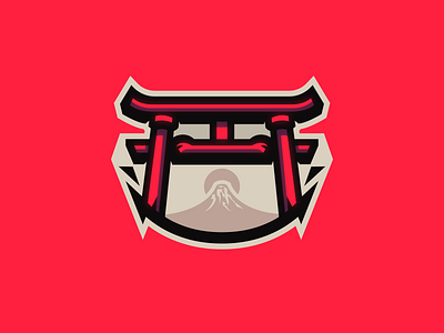 Japanese Gate Torii Mascot Logo