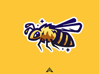 Cute bee mascot logo bee yello branding cute design flat honey illustration illustrator logo minimal vector