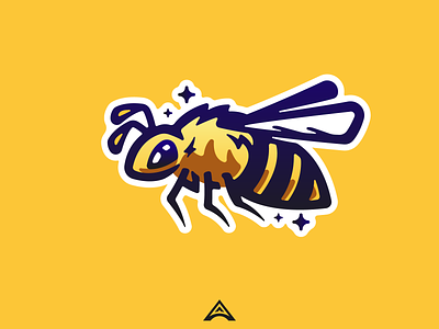 Cute bee mascot logo