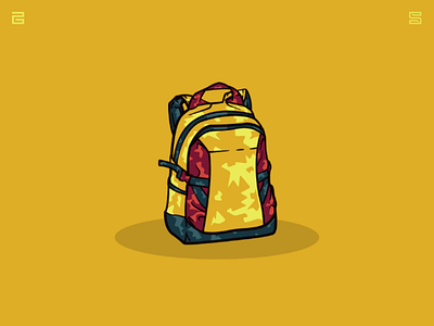 Autumn Backpack 🍂 autumn flat illustration illustrator leaf leafs red yellow
