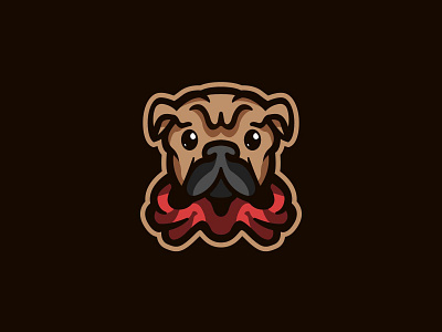 Pug design dog dogs flat icon illustration illustrator logo mascot logo minimal pug pugs vector