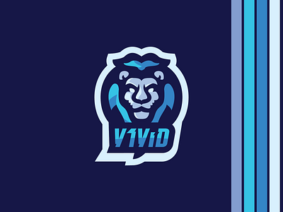 Blue Lion Mascot Logo