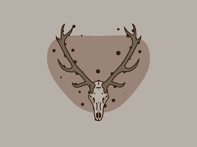 Deer skull deer flat illustration skull
