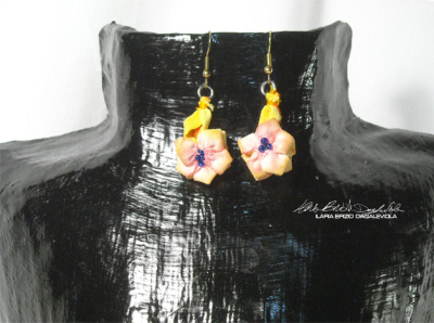 orecchini fiore giallo beautiful colour design earrings flowers handmade photography recycle yellow