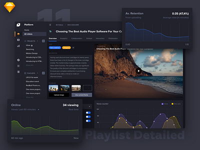 Video Detailed Dark Theme dailyui dark dark app dark background dark theme dashboard detail view details details page flat material overview platform ui ux.ui video