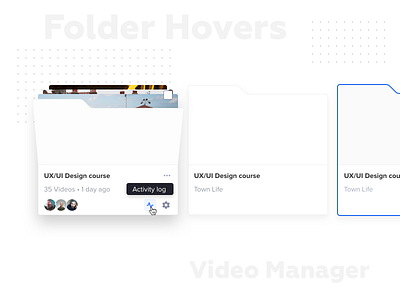 Folder Hovers app dashboard design flat folder hover interface ios light listing material minimal tiles ui uidesign video web website