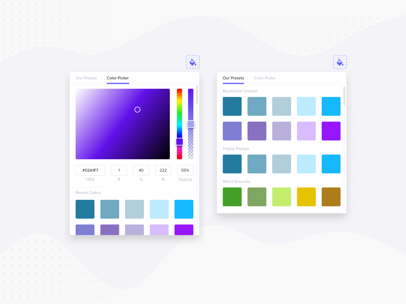 color palette picker wheel