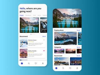 Travel App travel mobile app design