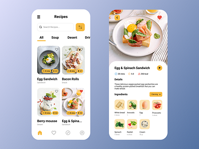 Recipes App cook cooking figma food mobile ui