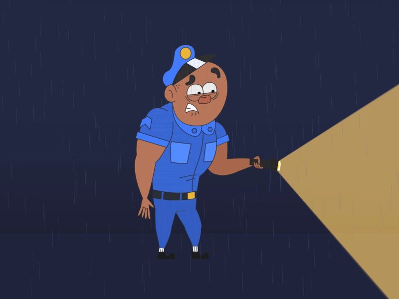 Scared Cop aftereffects illustration motion