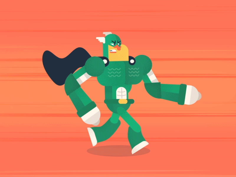Superhero Run Cycle aftereffects character design illustrator