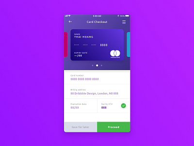 Daily UI #002 - Card Checkout by Thai H on Dribbble