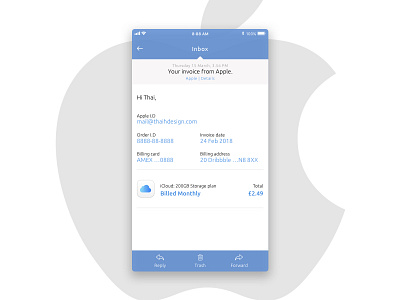 Daily UI #017 - Email Receipt 017 app button dailyui email ios mail mobile portfolio ui user ux