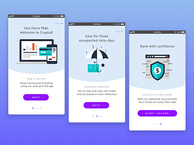 Daily UI #023 - Onboarding 023 crypto currency dailyui mobile onboarding portfolio ui user ux