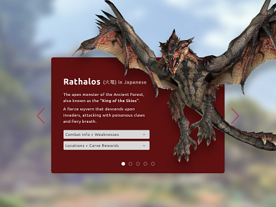 Daily UI #045 - Info Card 045 dailyui game monsterhunter portfolio ui user ux web