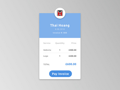 Daily UI #046 - Invoice 046 dailyui freelance invoice portfolio ui user ux web