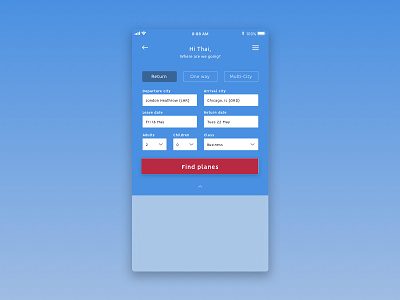 Daily UI #068 - Flight Search 068 dailyui flight ios mobile portfolio search ui user ux