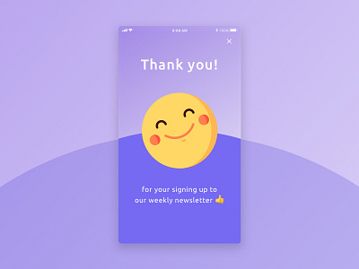 Daily UI #077 - Thank you 077 dailyui emoji ios mobile page portfolio signup ui ux