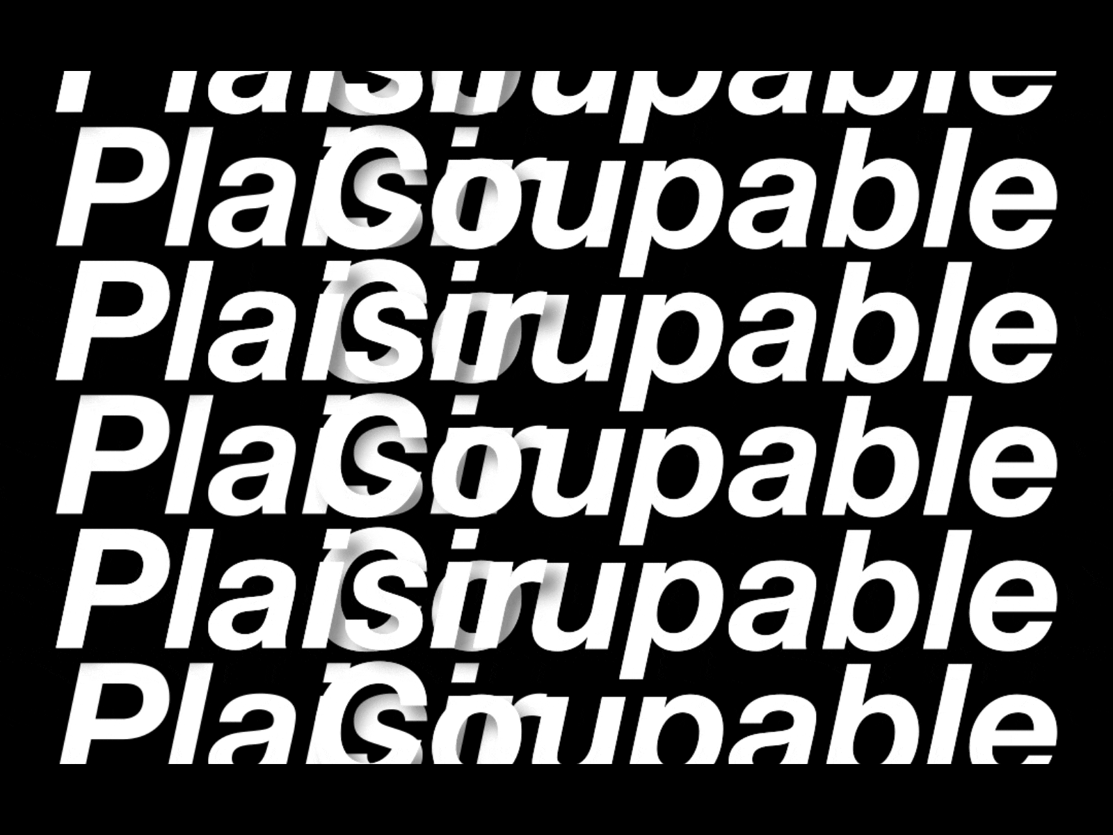 Plaisir Coupable 2d animation animation after effects black black white bold design graphic design helvetica loop minimal design minimalism motion design motion graphics type typeface typegraphy typography
