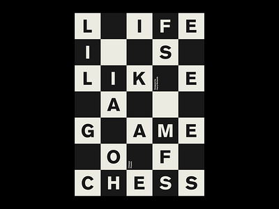 A GAME OF CHESS Poster 2d adobe artwork chess design graphic graphic design illustrator minimal photoshop portfolio poster poster design posters print quote text type typographic typography