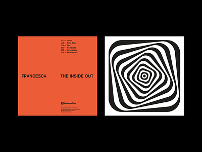 FRANCESCA The Inside Out LP 2d album art artwork design graphic graphic design illustrator label lp minimal music optical orange packaging photoshop print record vinyl visual