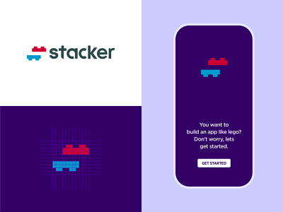 Stacker App. design application branding design development easy flat graphic illustration logo stack symbol typography ui uiux