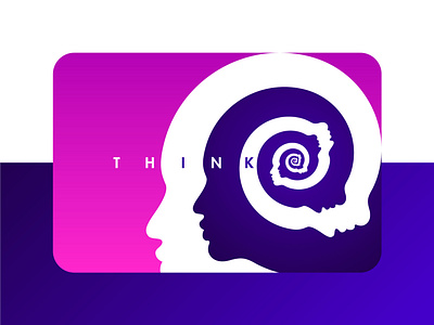THINKING HEAD banner card art creative creative design design graphic head idea overthinking round swirl thinker