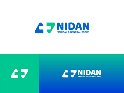 NIDAN Medical Store branding care cure design diagnosis doctor hospital icon logo medical medical care negativespace pharmaceutical pharmacy plus store symbol typography