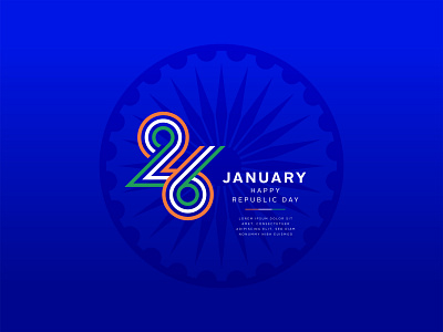 INDIA Republic day 26 january 26 january banner center chakra circle design illustration india january proud republicday round typography vector
