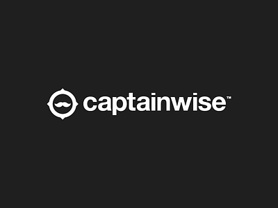 Captainwise logo captain captainwise compass logo mustache startup travel