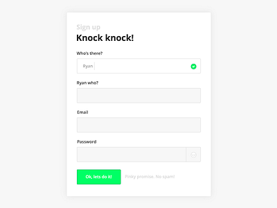 Knock Knock Signup