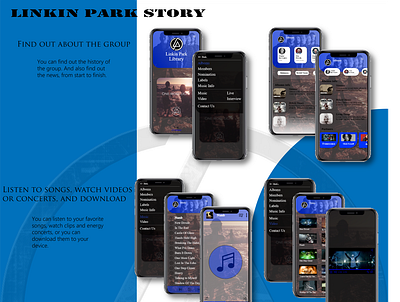 Linkin Park Story app chester bennington design illustration linkin park logo mike shinoda mobile ui ui ux ux vector web design