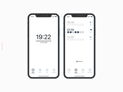 Minimalistic Clock App app clean clock design figma flat minimal mobile typography ui ux