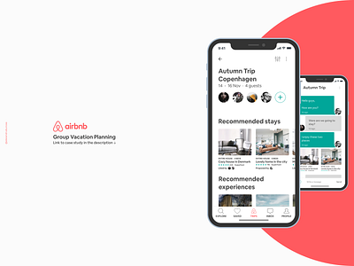 Group Vacation Planning in Airbnb - Product Challenge airbnb app case study clean design figma minimal mobile ui ux