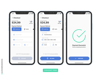 Checkout Form app card checkout clean dailyui design figma flat minimal mobile payment paypal shopping ui ux