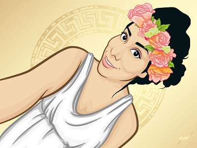 Greek Goddess character design fanart illustration illustrator portrait vector wacom