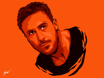 Ryan Gosling character design digital art fanart illustration illustrator portrait ryan gosling vector wacom