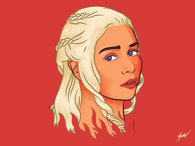 Daenerys caricature character design digital art fanart illustration illustrator portrait vector wacom