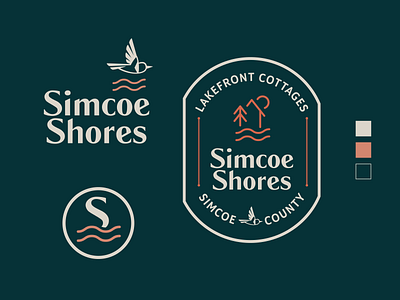 Branding | Simcoe Shores | Logo Design branding cottage flat icon lake logo