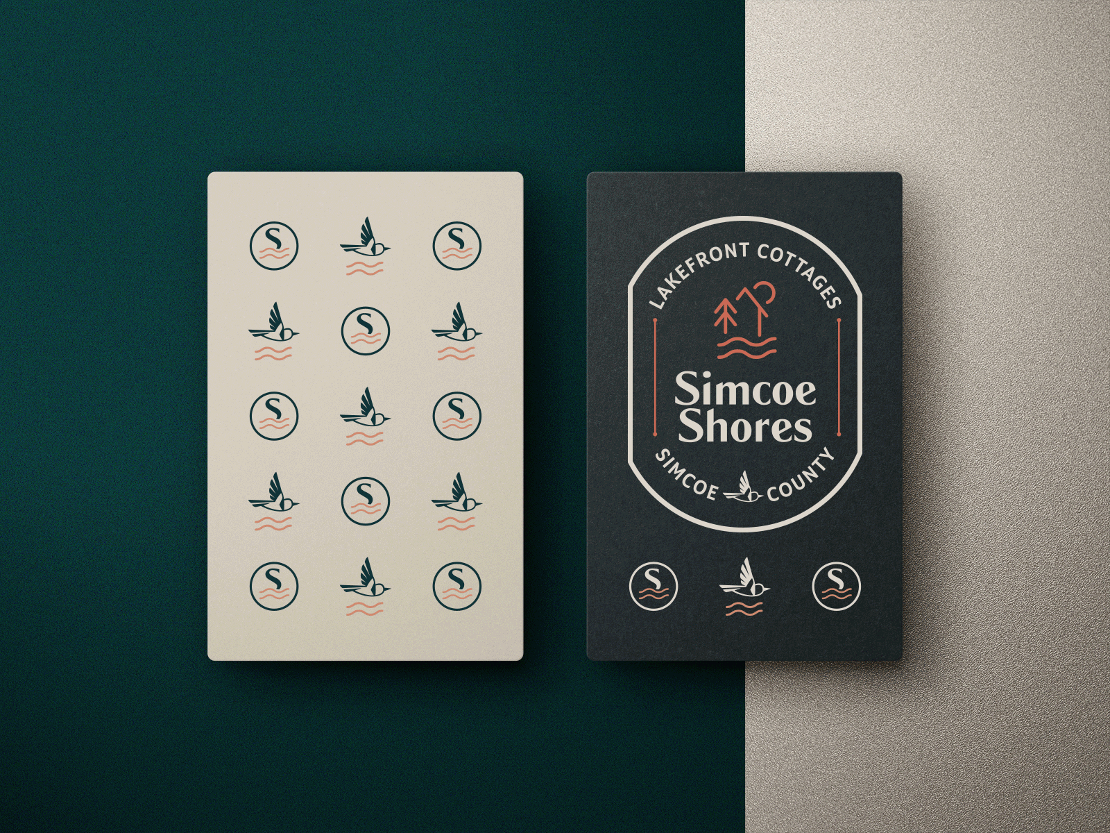 Branding | Simcoe Shores | Mockups branding business card cottage lake logo mockup