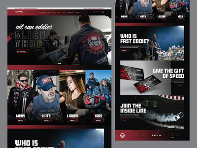 Home Page for automotive apparel line e commerce home page landing page ui ux web design