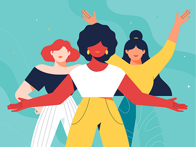 Power Poses for Women's Day emotions empowerment flat design girl girls happy illustration mental health mentalhealth power poses women women empowerment women in illustration womens day womens march