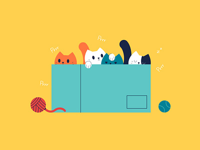 "You are cuter than kittens" animals cat cat in box cats cute design flat design happy illustration kittens kitty meow mindshine prrr