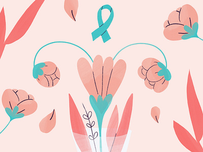PCOS Awareness Month awareness female flowers girl handmade illustration ovaries ovary pcos polycystic ovaries september uterus women
