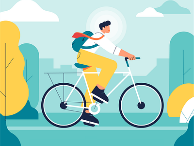 Enjoy the ride bicicleta bike enjoy felicidad flat design happiness happy illustration mental health mindshine moovster move park ride rinding bike