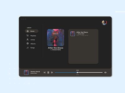 1 hour UI challenge: Create UI for Music Player music player uidesign